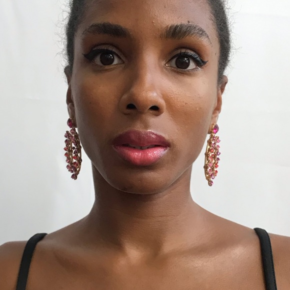 Flower Gold-Tone Drop Earrings - Picture 10 of 14